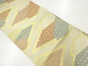 アンティーク　松皮菱に古典柄模様織出し袋帯（材料）